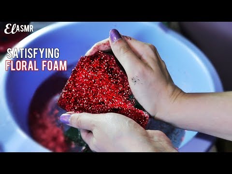 SATISFYING CRUSHING SOAKED FLORAL FOAM ASMR😍