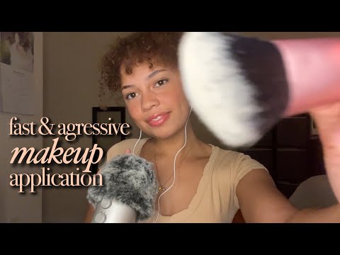 ASMR fast & aggressive makeup application