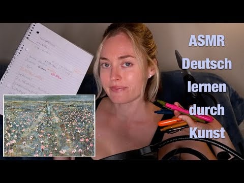 ASMR Amerikanerin entdeckt deutsche Kunst 🖼️ Artikel lesen, Wortsuche, Schreiben, Papierschneiden ✦