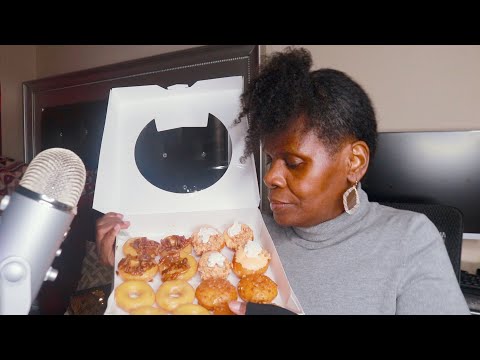 Krispy Kreme Mini Pie Donuts ASMR EATING SOUNDS