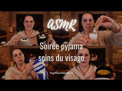Asmr Français, soirée pyjama 🧦 soins du visage 🧛‍♂️ chocolat chaud ☕️ feu de cheminée 🔥