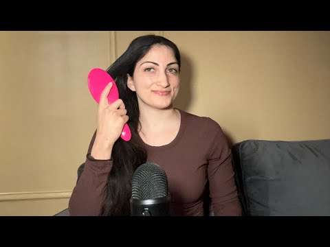 ASMR| BRUSHING AND PLAYING WITH MY HAIR