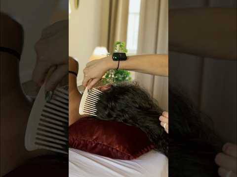 Brushing out her curls #hairplay #relax