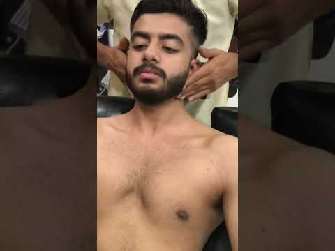 Shaved Chest Massage #asmr #shavedchest #chestmassage #relax #barber #lahoribarber #selfcare #shorts