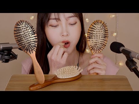 ASMR 오독 바삭 먹는 빗😋EDIBLE HAIR BRUSH😋Makeup Prank 食用ヘアブラシ 食用毛刷