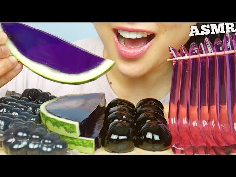 ASMR PURPLE WATERMELON KYOHO GRAPES TikTok NOODLE JELLY (EATING SOUNDS) NO TALKING | SAS-ASMR