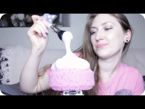 ASMR Sponge Mic! Squishing, Brushing, Scratching w/ Gloves & Fizzing Hair Mousse Sounds (Whispered)