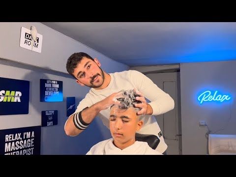 ASMR Turkish Barber Emircan Uzun and Head, Neck, Face, Back, Arm, Asmr massage