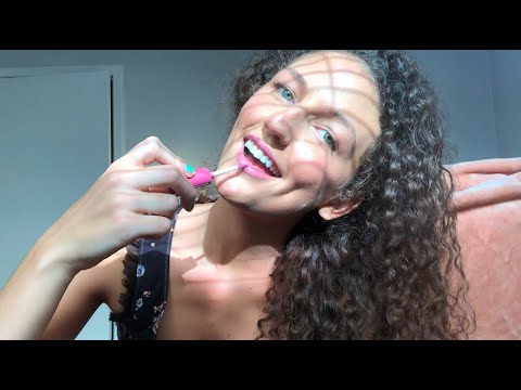 ASMR ~ doing my MAKEUP💄 (gum chewing / soft spoken)💄