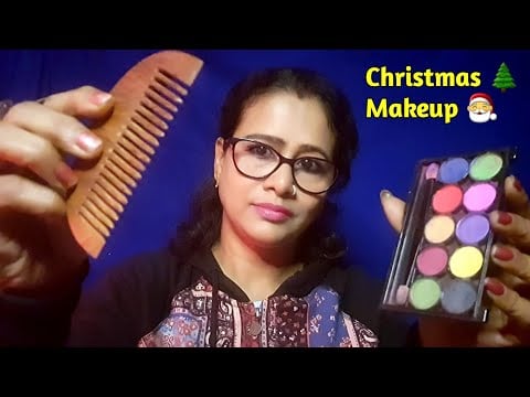 Asmr Doing Your Christmas Party Makeup 🎅🌲| Asmr Ghosal |asmr personal attention
