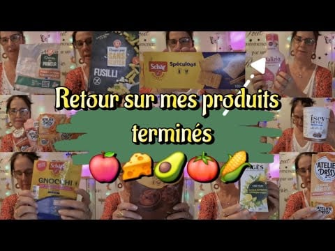 Asmr français: Retour sur mes produits terminés⚘️🌽🍅🥑🧀