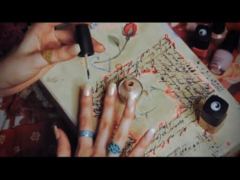 ASMR Painting My Fake Nails