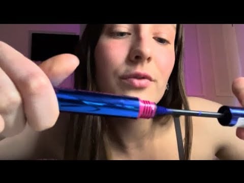 *ASMR* doing your BLUE mascara in 1 minute 💙🦋👀
