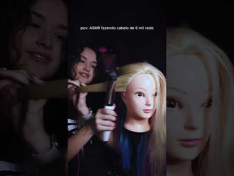 ASMR cabelereira fazendo seu cabelo loiro #asmrcabelo  #asmrroleplay  #asmrchapinha