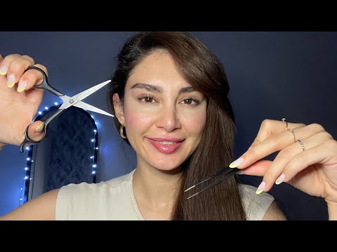 اى اس ام آر/صورتتو ماساژ ميدم و چسب مالى ميكنم و انرژى منفى ميكشم/tingly triggers and face massage