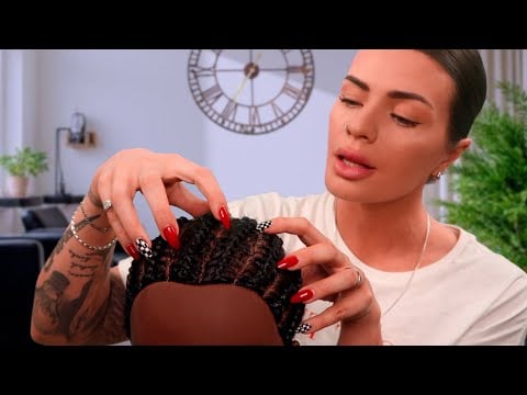 ASMR scratching your itchy scalp & oiling your braids 💕 (hair play roleplay)