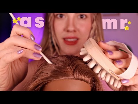 ASMR ROLEPLAY | Mexendo no seu cabelo até você dormir 😴💆🏻‍♀️ Voz suave e massagem capilar