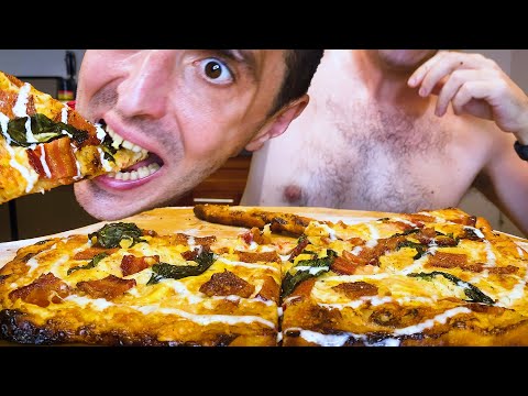 CHEESY BACON RANCH PIZZA ! * asmr mukbang no talking * 먹방