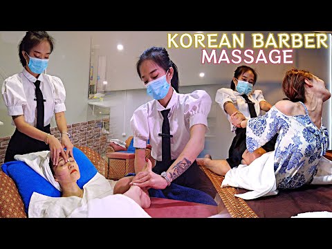 Full Service massage at Vietnamese Barber Shop by lovely lady (Part2) | Barber Shop ASMR massage