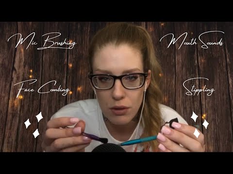 Karuna Satori ASMR Combing & Brushing Compilation | Mouth Sounds, Face Brushing, Up Close, Stipple