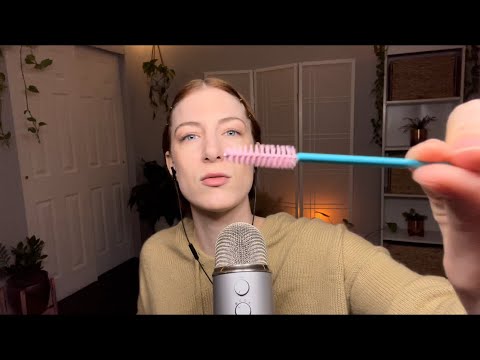 Asmr doing your eyebrow makeup, whispered, visual triggers #shorts