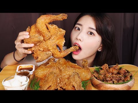 옛날 통닭 먹방 ASMR 리얼사운드 [꿀꿀선아]치킨,suna asmr,音フェチ