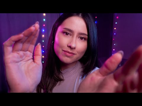 ASMR Hand movements & Positive Affirmations for sleep 🌧 with rain sounds