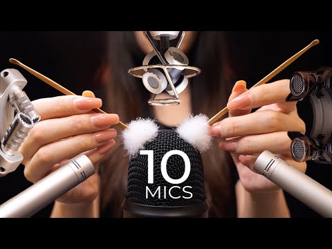 ASMR Top 10 Triggers on 10 Different Mics (No Talking)