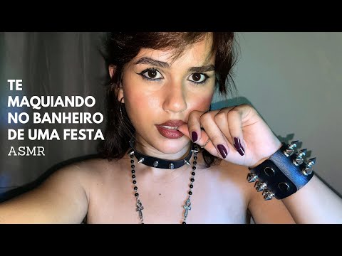 ASMR ROLEPLAY | TE MAQUIANDO NO BANHEIRO DE UMA FESTA 🪩 | #asmrvideo #asmrcommunity