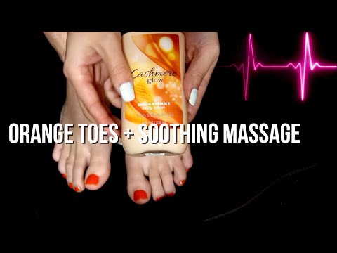 Painting My Toes Orange + Erratic Female Heartbeat [ASMR]
