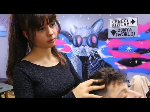 [Barber Shop ASMR] Beautiful Lady and Relaxing Massage Service - From UMAY