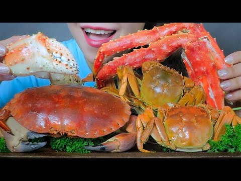 ASMR EATING 3 KIND OF CRABS (IRISH BROWN CRAB, KING CRAB , HONG KONG HAIRY CRAB ) LINH-ASMR