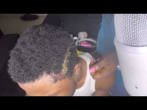 ASMR✨ hair parting, scalp greasing with gum cracking sound