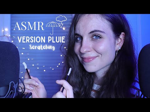 ASMR FRANCAIS 🌙 - 🌧 (pluie) MIC SCRATCHING & chuchotements (Brain Massage / Massage crânien)