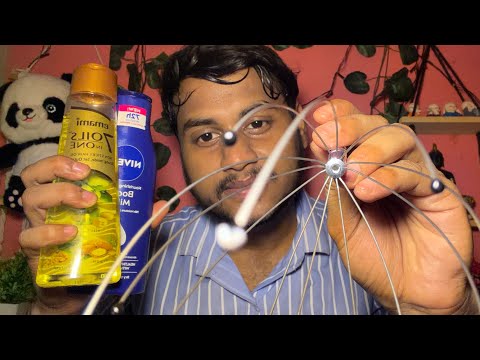 ASMR Let Me Melt Your Stress Head Massage, Face Massage & Ear Cleaning 😴