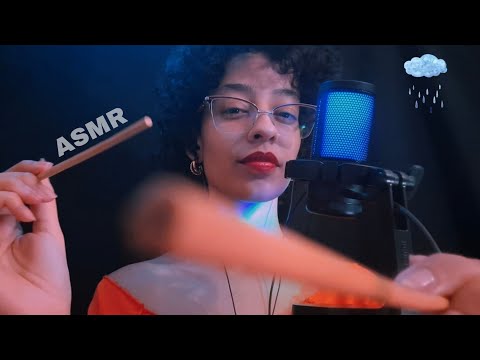 ASMR COM PALITINHOS + SOM DE CHUVA 💤