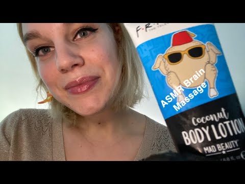 [ASMR] Brain massage with gloves and lotion *Speaking English and French to you*