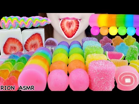 【ASMR】RAINBOW DESSERTS🌈🍓 RAINBOW DANGO,MOCHI,KOHAKUTO MUKBANG 먹방 EATING SOUNDS NO TALKING