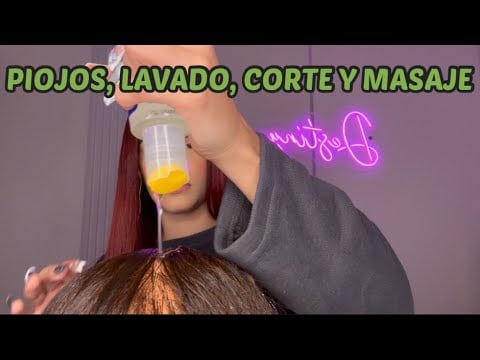 Asmr te busco los piojos, te hago un lavado de cabeza, un corte y masaje