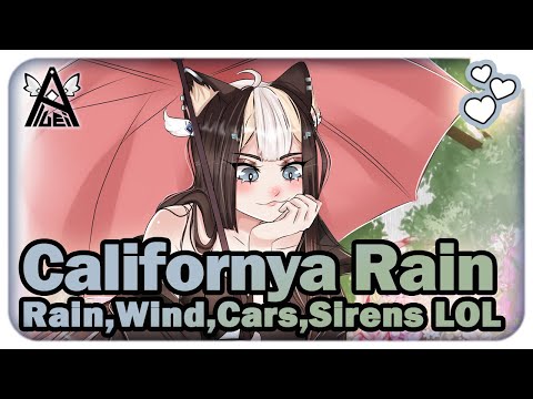 California Rain Ambiance ♡ Rain, Wind, Cars, etc~ (No Talking)【ASMR / 3DIO】