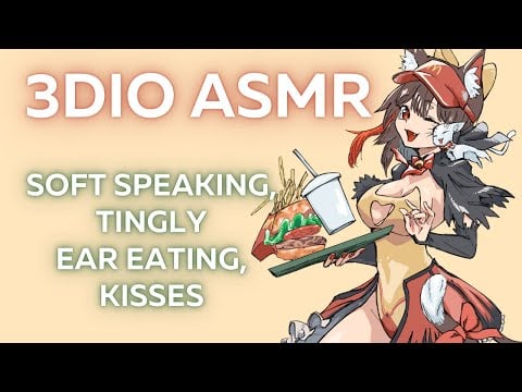 asmr stream #21 🌸 (3DIO - soft speaking, tingly ear eating, kisses)
