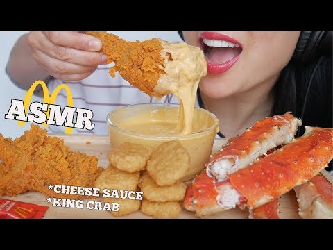 ASMR KING CRAB McDonalds FRIED CHICKEN NUGGETS CHEESE SAUCE (EATING SOUNDS) NO TALKING | SAS-ASMR