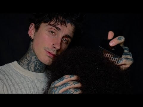 ASMR Playing With & Brushing Your Curly Hair 🌙 