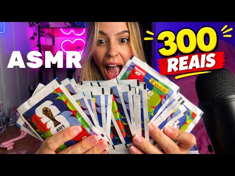   COMPREI R$300 EM FIGURINHAS DA COPA 😱 ASMR ABRINDO TUDO!