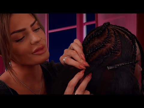 ASMR Braids Takedown & Itchy Scalp Scratching 💜 (removing your braids hair play)