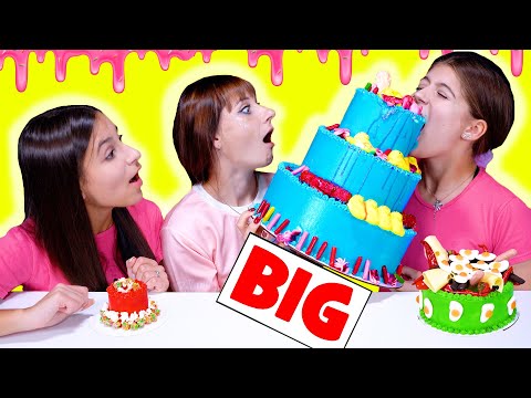 ASMR BIG VS SMALL VS MEDIUM CAKE DECORATION CHALLENGE BY LILIBU