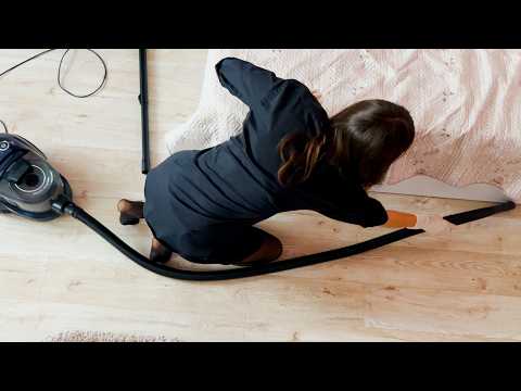 Motivating cleaning with sterile gloves using a Bosch vacuum cleaner. ASMR