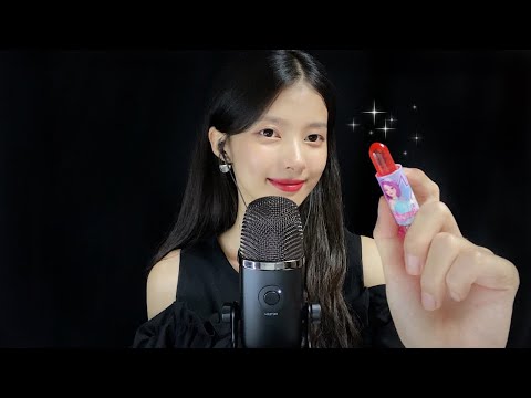 ASMR 맑고 투명한 립스틱 캔디 이팅사운드✨(탭핑, 립스틱 캔디로 페인팅, 깨물어 먹기)