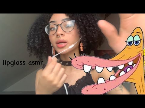 asmr lipgloss application