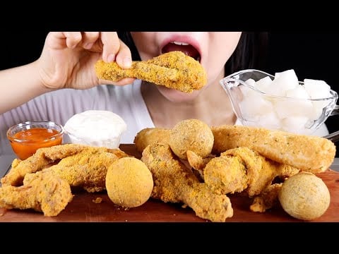 ASMR Cheesy Bburinkle Chicken and Cheese Balls | No Talking Eating Sounds Mukbang